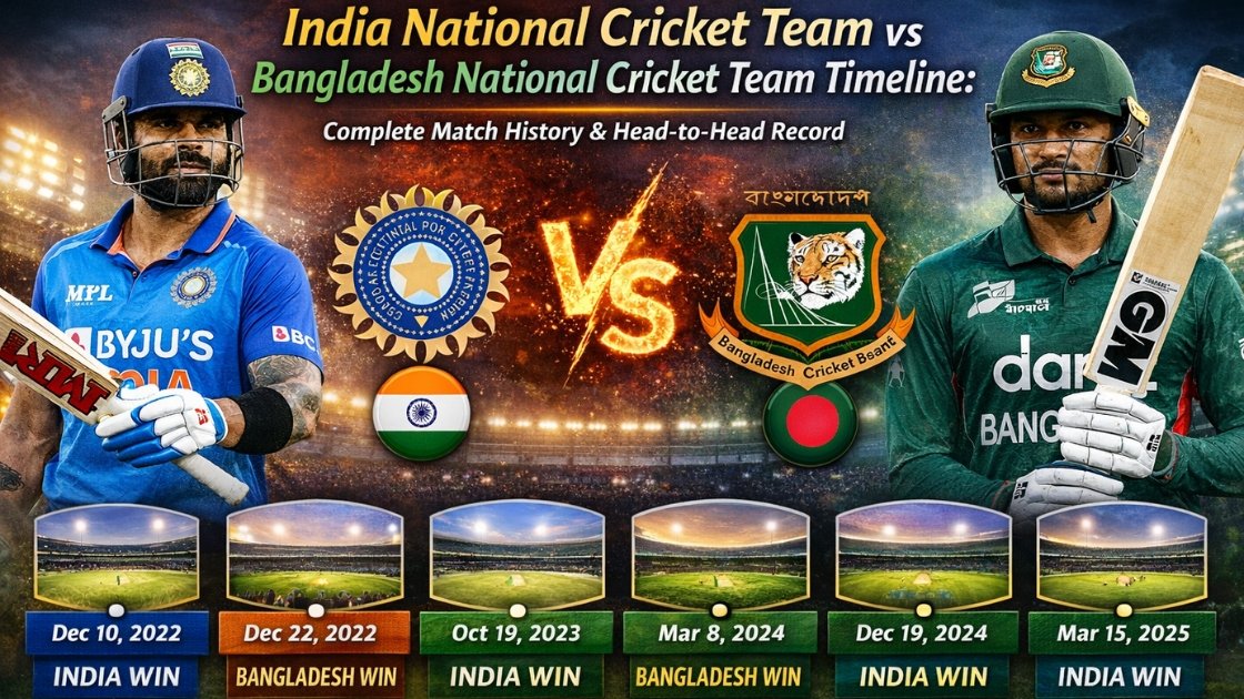 India National Cricket Team vs Bangladesh National Cricket Team Timeline: Complete Match History & Head-to-Head Record